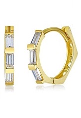 beautiful small polished cz huggie hoop earrings for babies and children